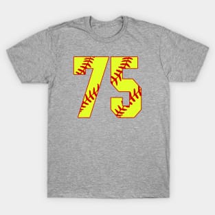 Fastpitch Softball Number 75 #75 Softball Shirt Jersey Uniform Favorite Player Biggest Fan T-Shirt